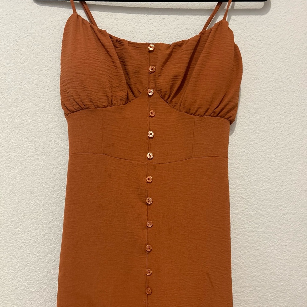Rust Orange Ruffle Dress
